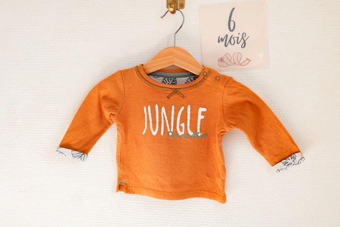 T-shirts moutarde manches longues jungle, 6 mois - photo numéro 1