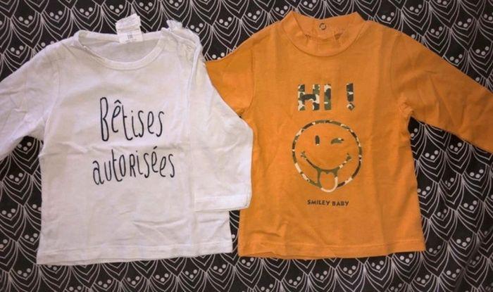 Lot de 2 t-shirt bébé garçon taille 9 mois !