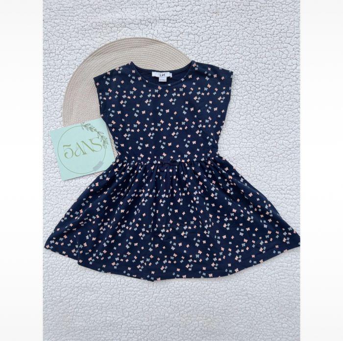 Robe bleu marine motifs papillons taille 5 ans La Halle - photo numéro 1