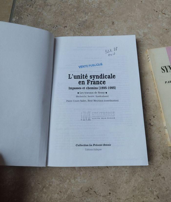 Lot de 3 livres sur les syndicats histoire CGT l'unité syndicale sociologie des syndicats - photo numéro 3