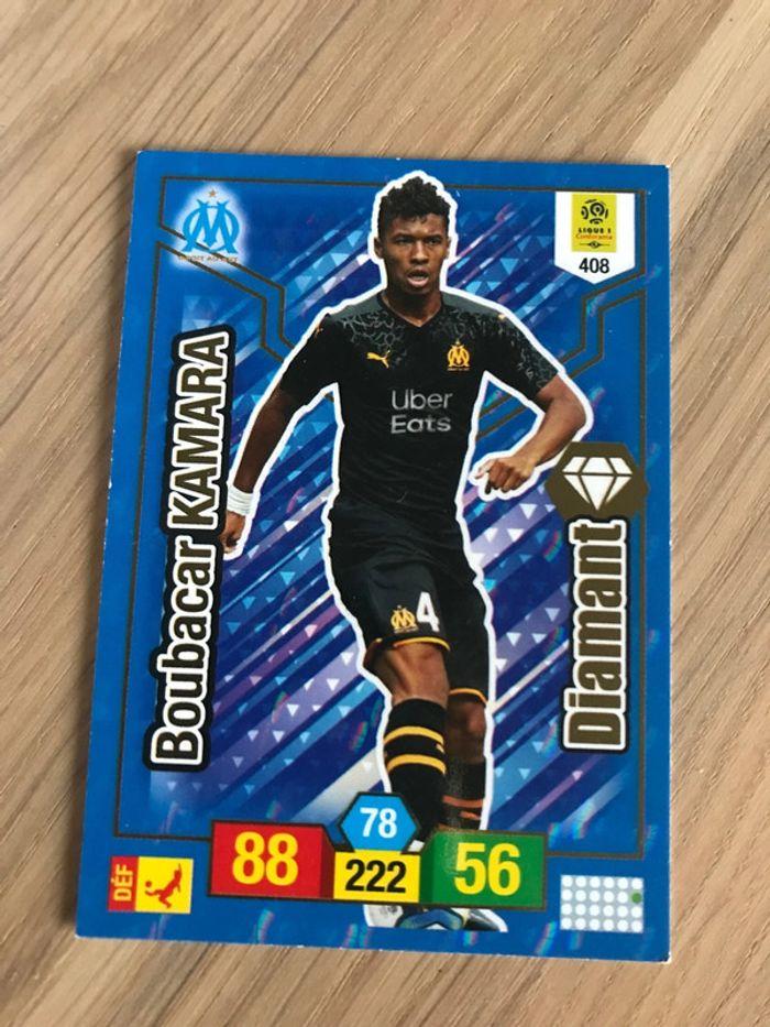 Carte adrenalyn panini 2019-2020 boubacar Kamara OM diamand num 408 fond homographique - photo numéro 1