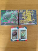 Lot items cartes Pokémon ETB Étincelles déferlantes Pikachu Fable Nebuleuse boosters