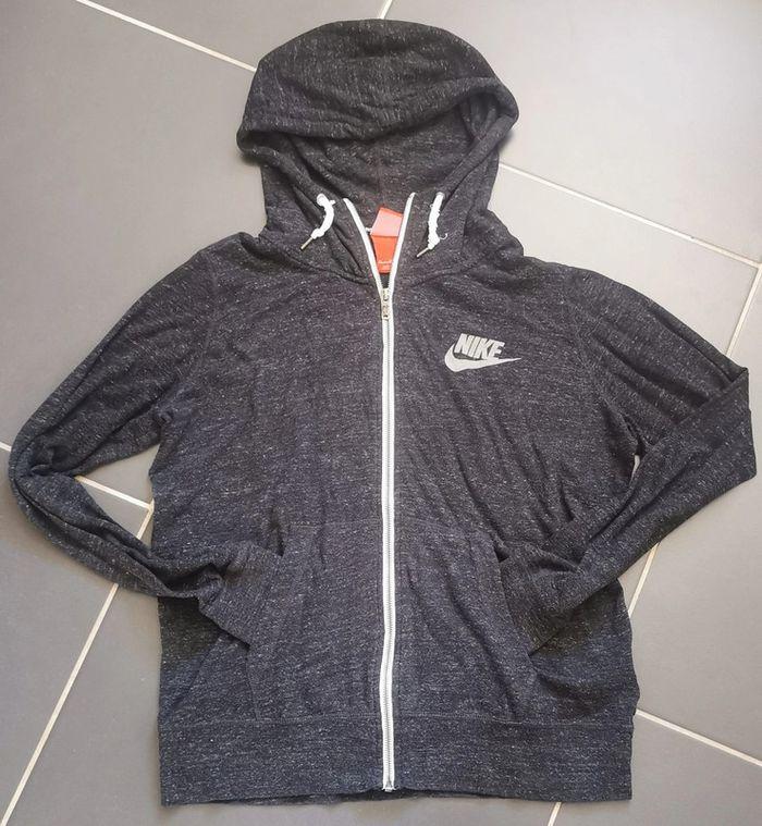 [10] Sweat à capuche zippé Nike noir chiné en taille XL femme - photo numéro 1