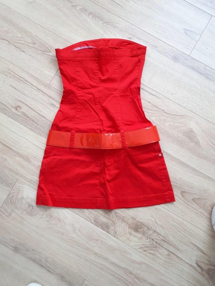 Robe bustier rouge avec poches et ceinture Jennyfer 38 - photo numéro 5