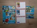 Lot bloc feuille cartes postales et enveloppe collection