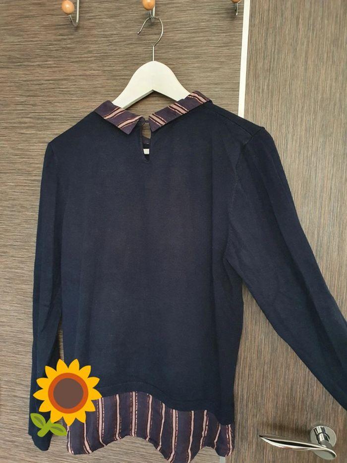 🌻Pull bleu marine taille S Camaïeu parfait état - photo numéro 4