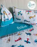 Kit de sieste Avion - rentrée école maternelle - personnalisable