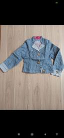 Veste en jean Kenzo 6 en broderie rose gros bouton