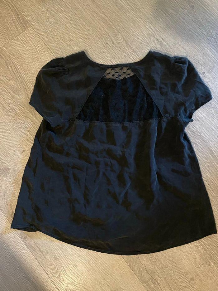 Blouse à manches courtes noir dos dentelle kookai taille 36 - photo numéro 4