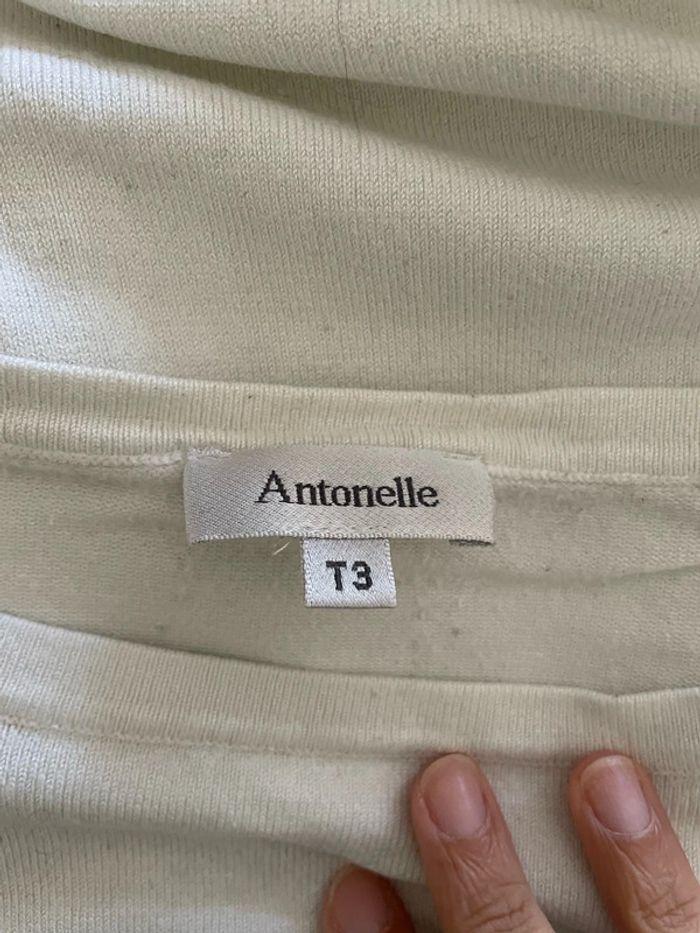 Pull extensible à manches longues blanc bouton épaule Antonelle taille 40 - photo numéro 5