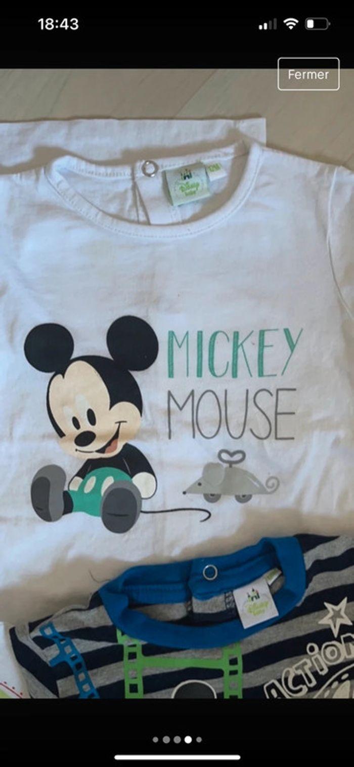 4 tee-shirts manches longue disney 12 mois - photo numéro 4