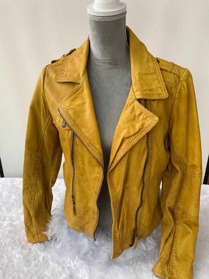 Veste blouson cuir moutarde Oakwood Taille L comme neuf - photo numéro 1