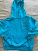 Sweat à capuche 3-4 ans bleu turquoise