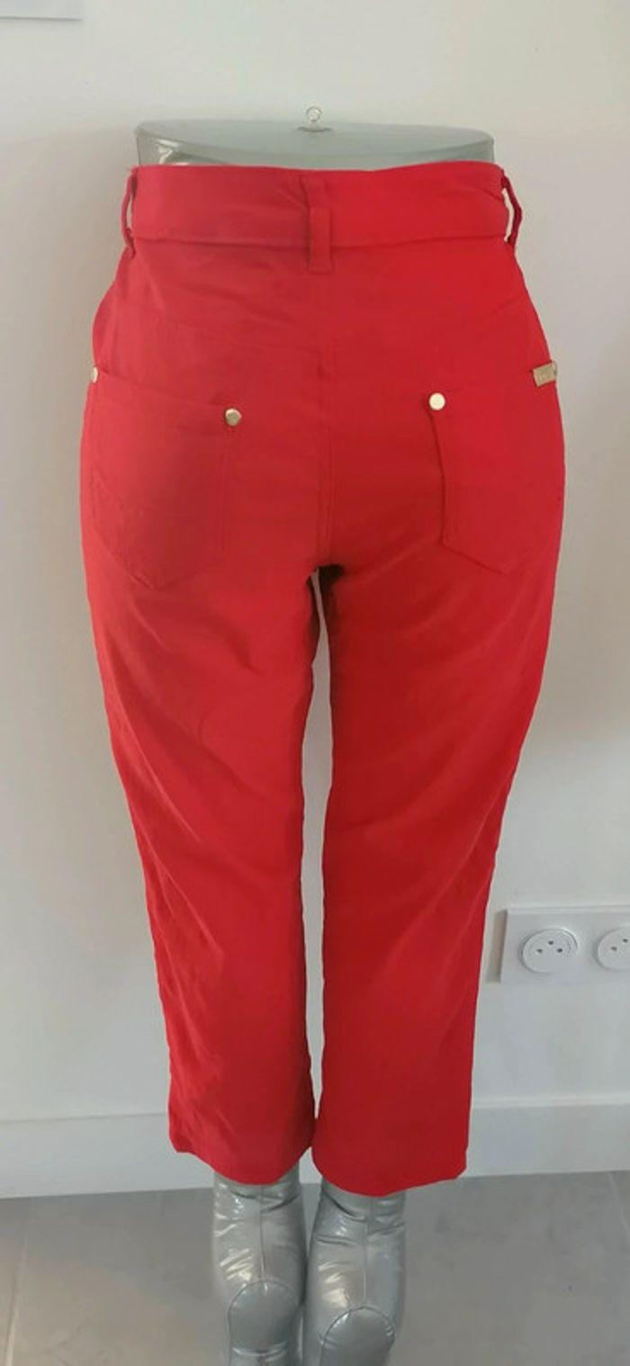 Panta-court rouge doré jean stretch Taille M Cherry Berry - photo numéro 9