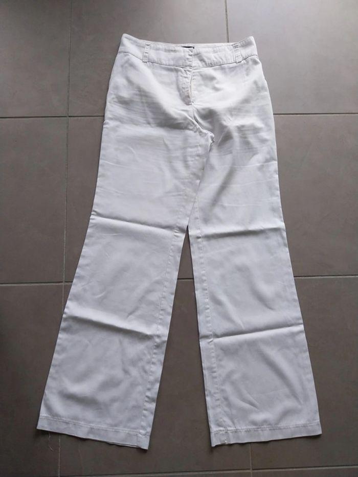 Pantalon en toile blanc cassé T38 - photo numéro 5