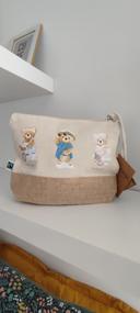 Pochette coton et jute motifs Teddy girl