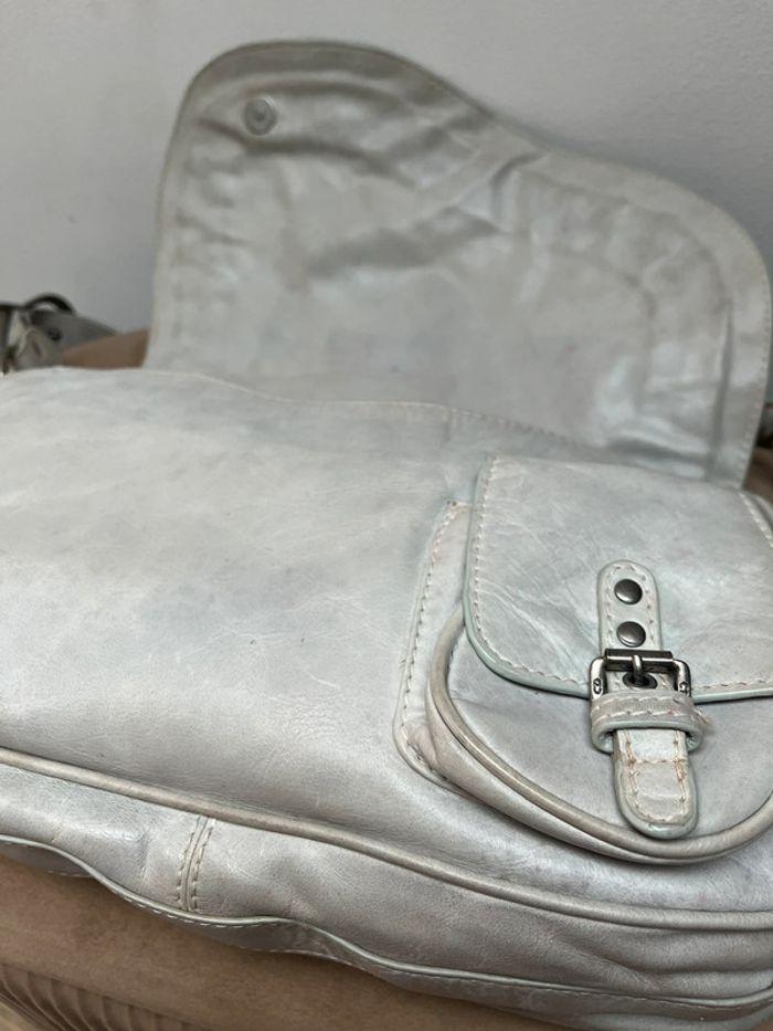 Sac en cuir Christian Dior Gaucho gris beige selle vintage bandoulière - photo numéro 6