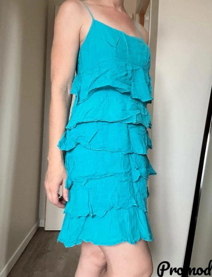 Robe été volant bleu Promod taille 38 💖 - photo numéro 6