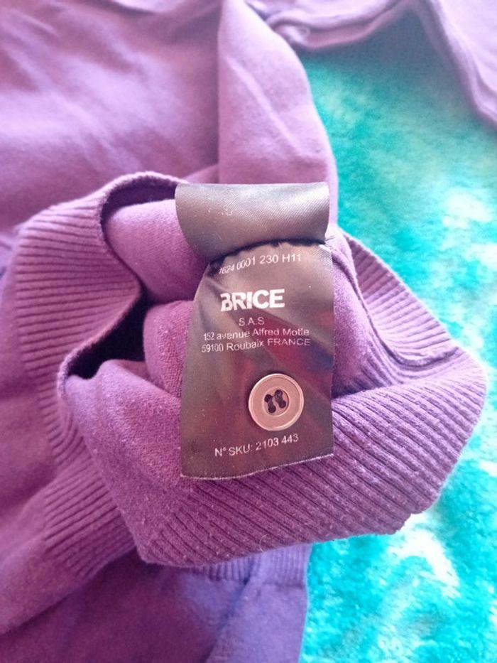 Pull homme 👨 col V violet foncé très peu porté taille L de chez Brice - photo numéro 5