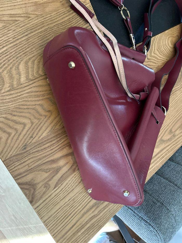 Kesslord sac sceau en cuir bordeaux avec pochette - photo numéro 4