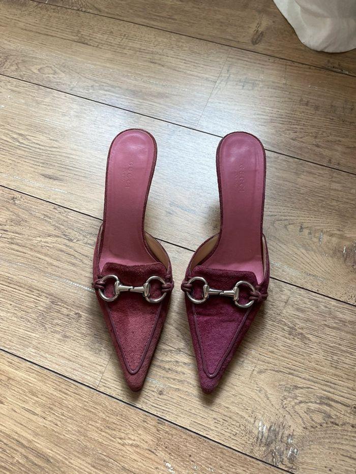 Paire de mules à talons. Escarpins couleur rose foncé, taille 37 - photo numéro 12