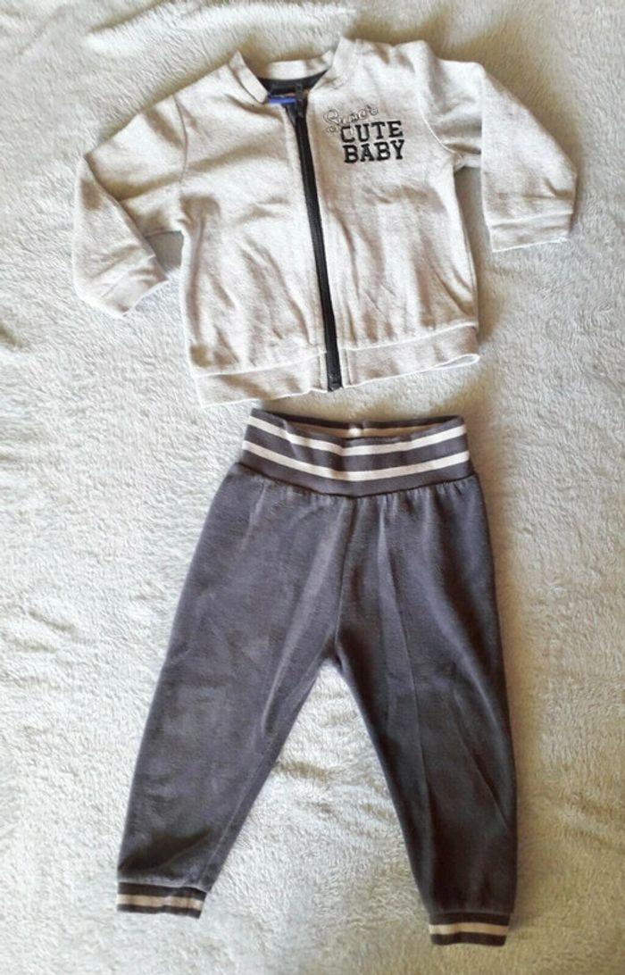 ensemble survêtement jogging gris Lupilu 74/80cm 9/12 mois - photo numéro 1