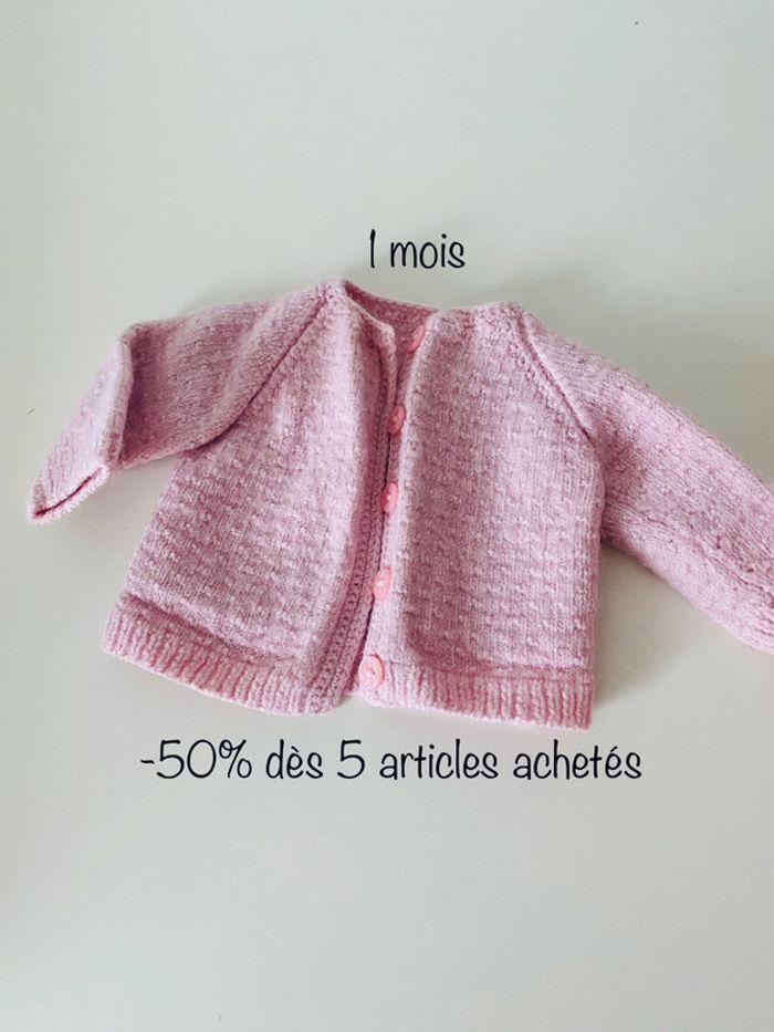 Gilet fait main maille tricot brassière - photo numéro 1