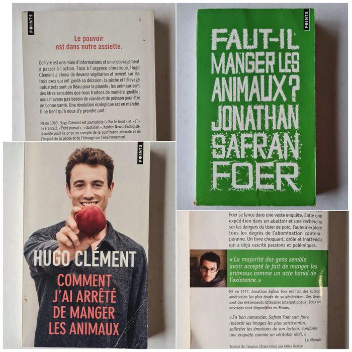 Lot 2 livres alimentation, Hugo Clément animaux - photo numéro 1