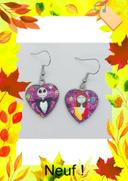 Paire de boucles d oreilles Halloween cœur Jack Sully