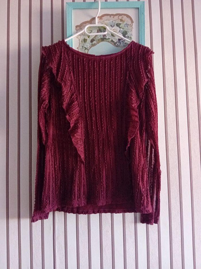 Blouse bordeaux taille 38 de chez Patrice Bréal - photo numéro 1