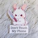 Autocollant Don’t Touch My Phone Lapin