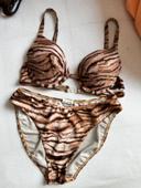 Bikini marron beige