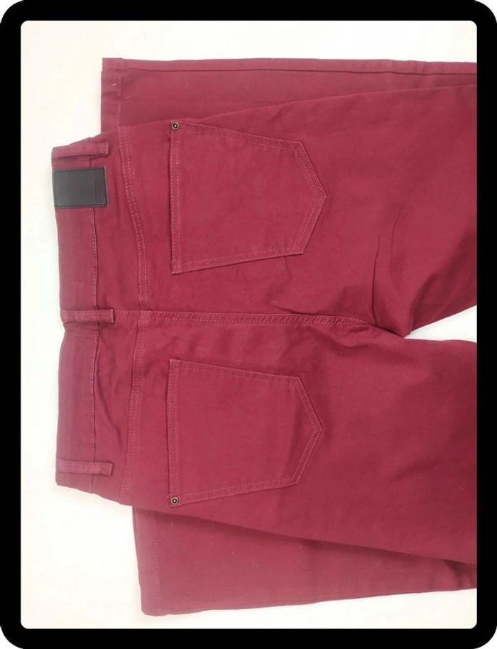 Pantalon slim Camaïeu bordeaux - photo numéro 4