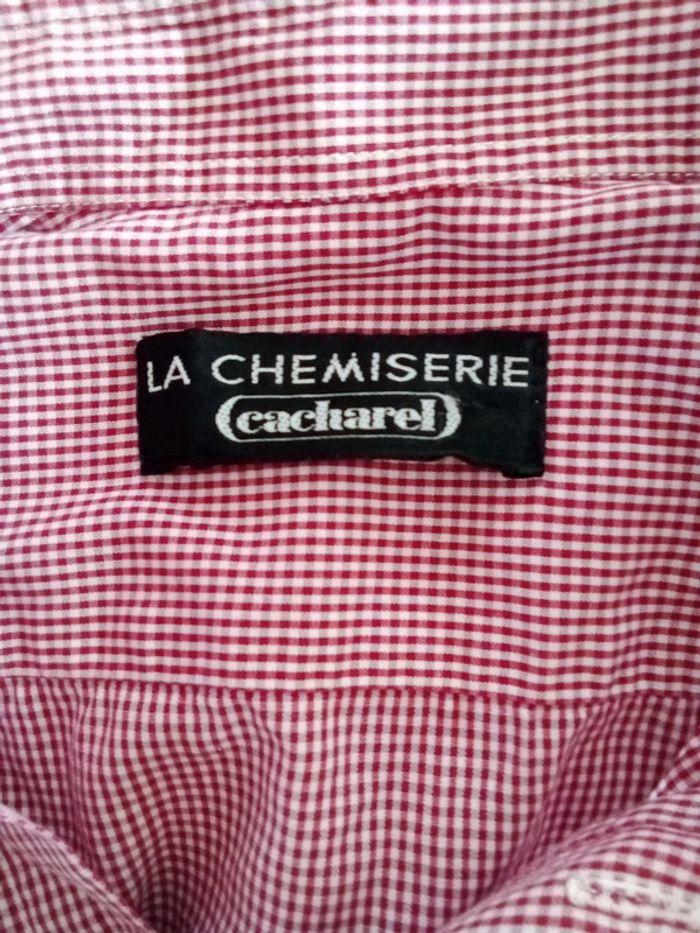 Chemise manches longues Cacharel imprimé Vichy rouge et blanc taille XL - photo numéro 9