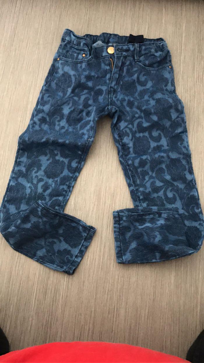 Pantalon bariolé bleu zara kids 5/6 ans - photo numéro 1