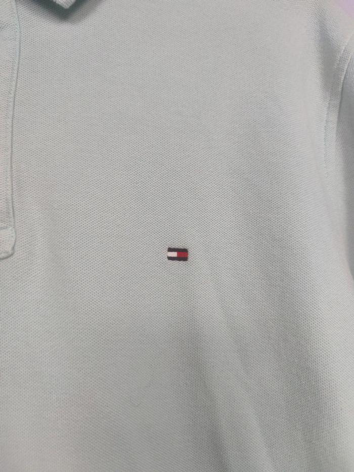 Polo Tommy Hilfiger Bleu Ciel Logo Brodé Taille M Homme - photo numéro 2