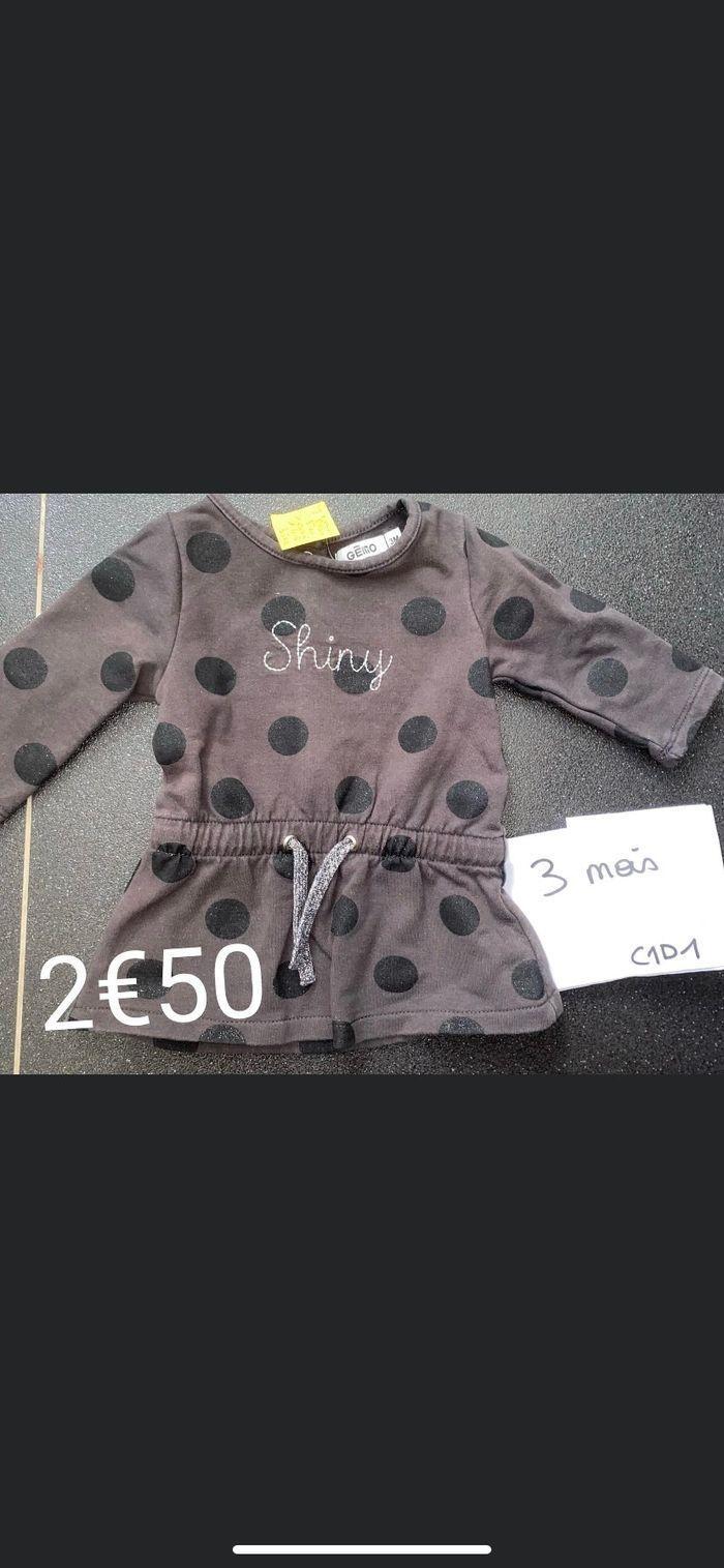 Robe manches longues shiny pour fille 3 mois