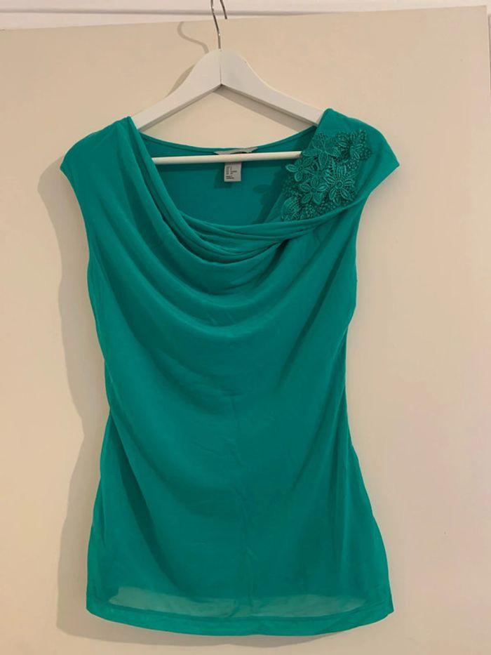 Débardeur vert doublé H&M taille S - photo numéro 1