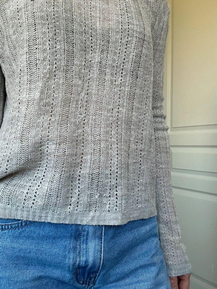 Pull beige ajouré Bershka taille 40 💖 - photo numéro 5