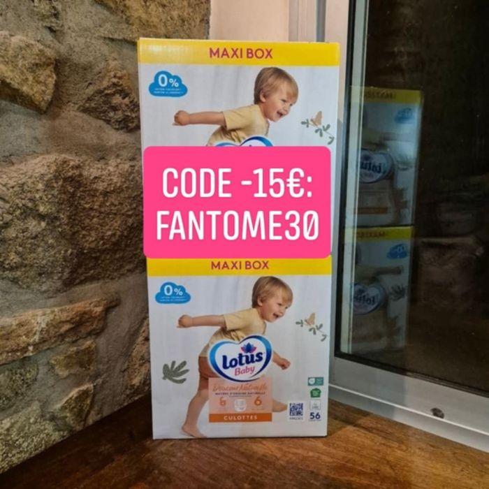 Lot 2 cartons Lotus Baby Taille 6 : 112 Couche culottes pants - photo numéro 1