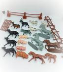 Lot animaux ferme zip Singapore vintage maquette vache bouc chèvre mouton cochon cheval horse âne