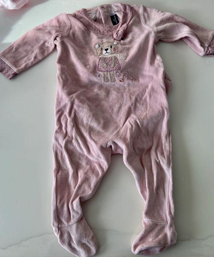 Pyjama épais velours sergent major 9 mois bebe fille - photo numéro 1