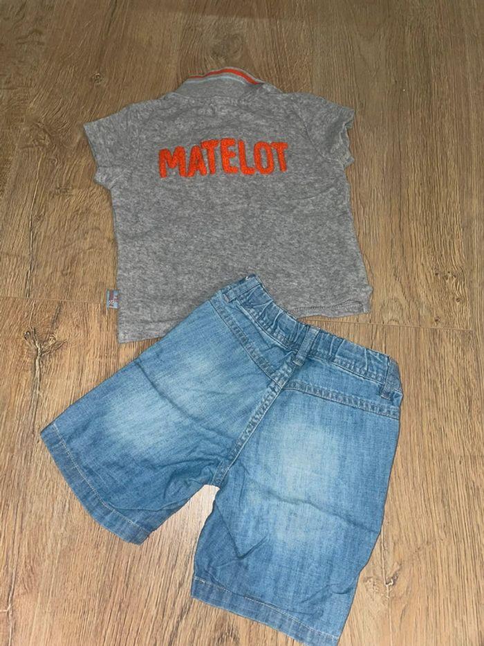 Ensemble polo et short en jeans - photo numéro 2