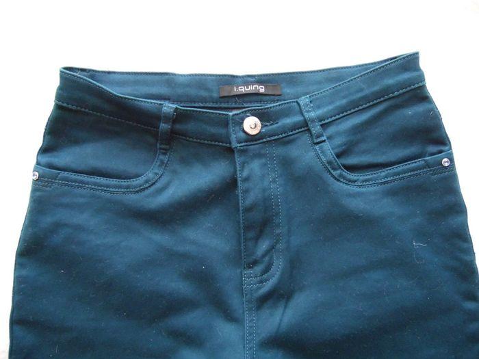 Beau pantalon bleu canard, taille 38. - photo numéro 3