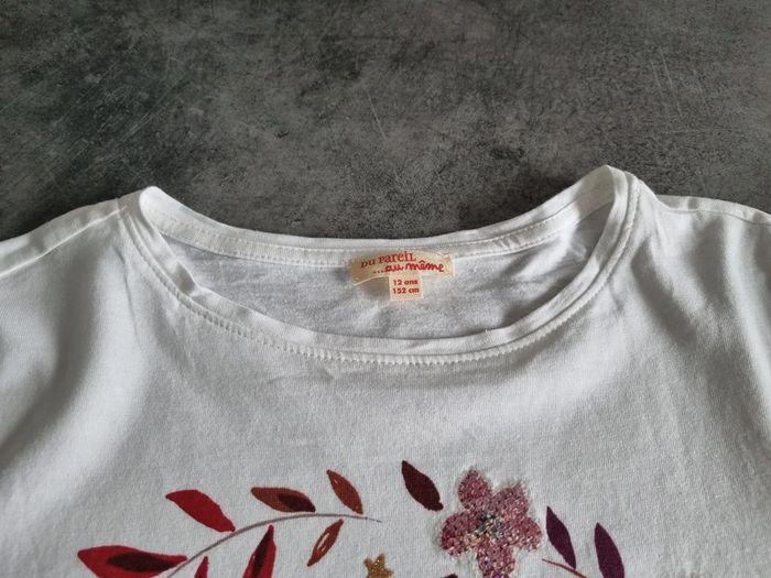 T-shirt à manches longues fille - blanc et rose - 12 ans - DPAM - photo numéro 8