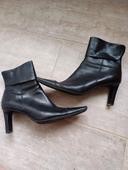 Bottines à talon cuir noire Straboski 39