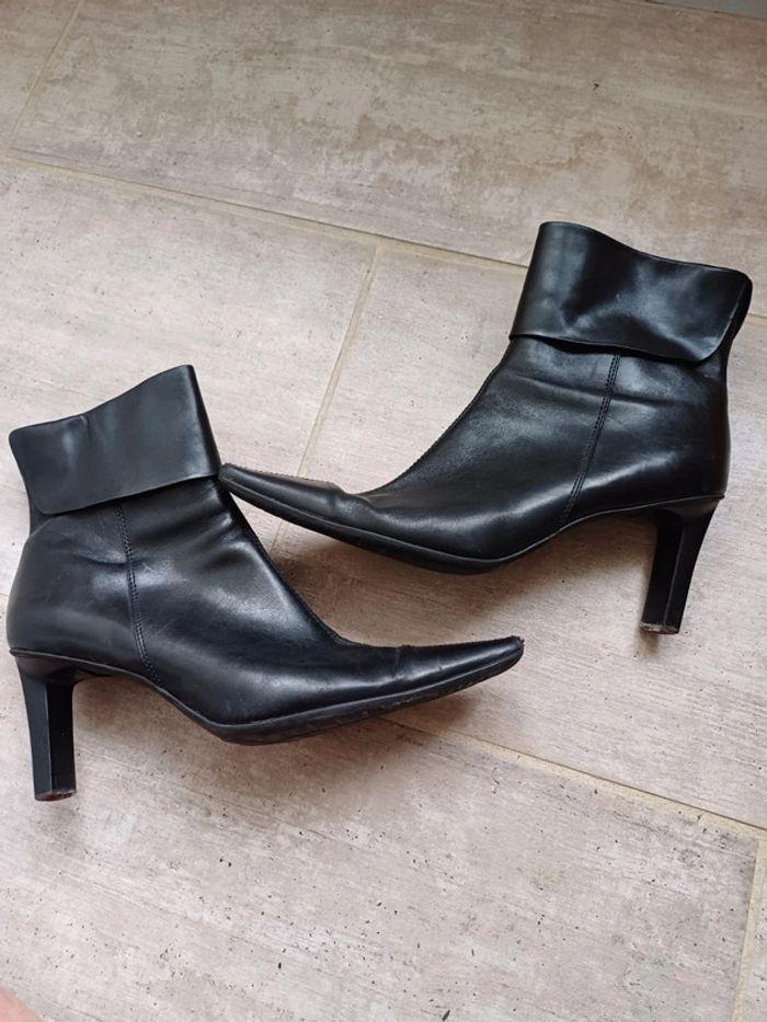 Bottines à talon cuir noire Straboski 39 - photo numéro 1