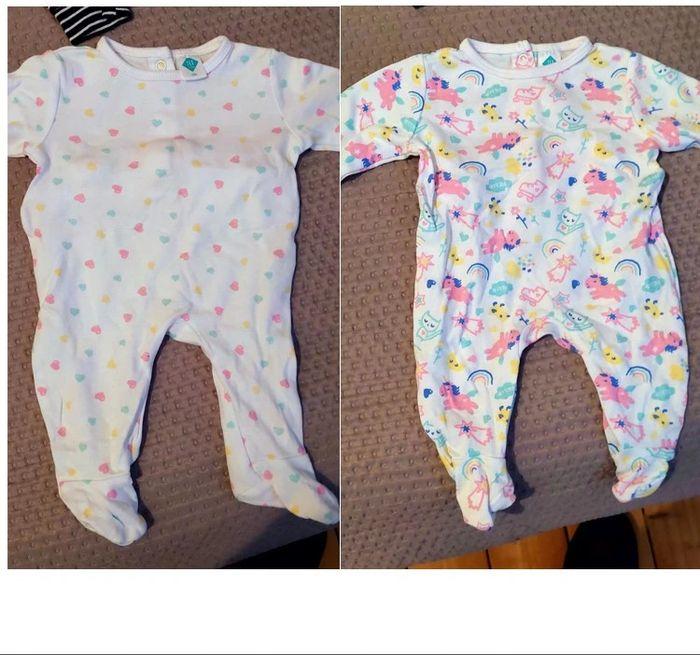 Lot 2 Pyjamas Tex 0 mois fille - photo numéro 1