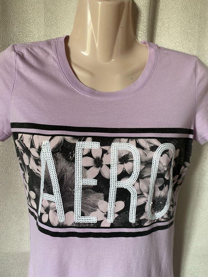 T-shirt lilas fleuri S Aéropostale - photo numéro 2