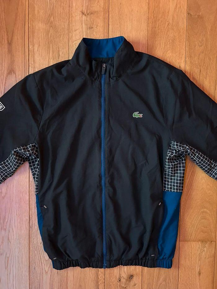 Veste Lacoste sport noire imperméable quadrillée - photo numéro 4